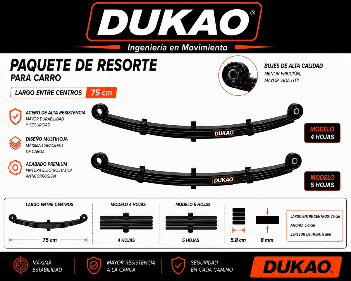 Eje Sin Freno 2700kg 6x139.7 Carro Arrastre Dukao