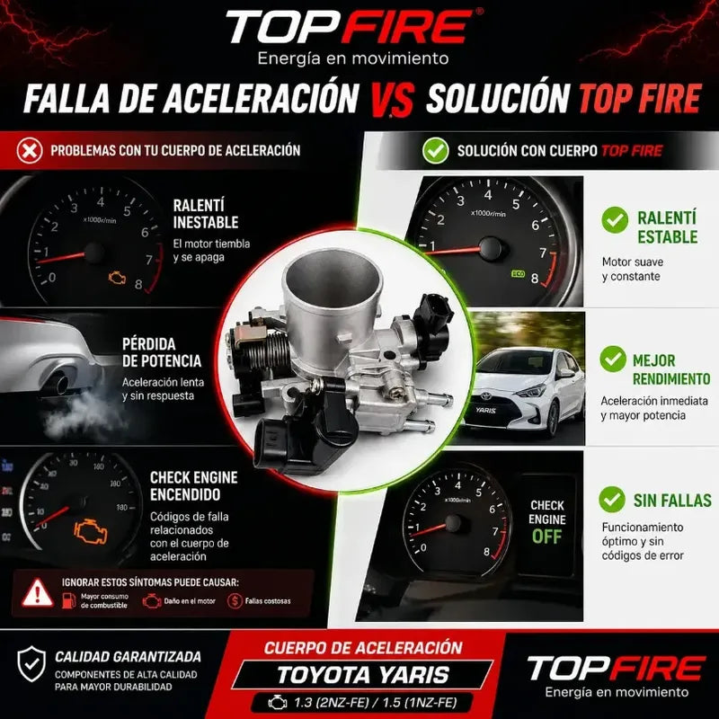 Cuerpo De Aceleracion Toyota Yaris S 1999/2005 Top Fire