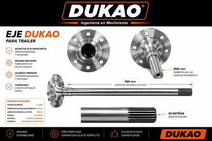 Eje Trasero Toyota Hilux 4x4 1987/93 2.2 4y Dukao
