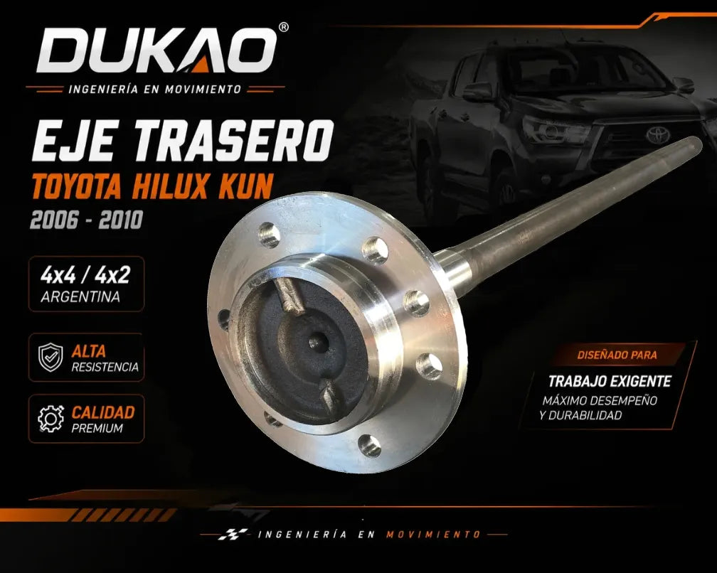 Eje Trasero Toyota Hilux 2006/10 2.5 2kd 4x4 4x2 Kun Dukao