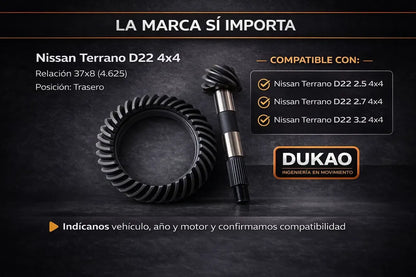 Corona Piñon Diferencial Nissan Terrano D22 37x8 4.625 Dukao