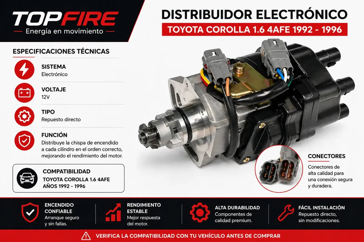 Distribuidor Toyota Corolla 4afe 1.6 1993 - 1998 Topfire