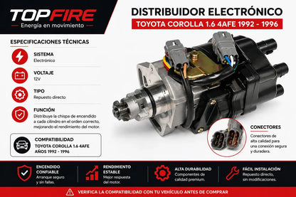 Distribuidor Toyota Corolla 4afe 1.6 1993 - 1998 Topfire