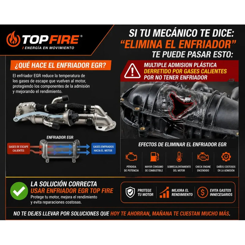 Enfriador Egr Mazda Bt50 3.2 2.2 2017-2023 Top Fire Gris