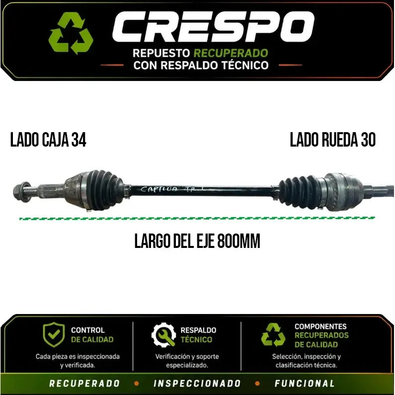 Eje Palier Trasero Izquierdo Chevrolet Captiva 06-14 Crespo