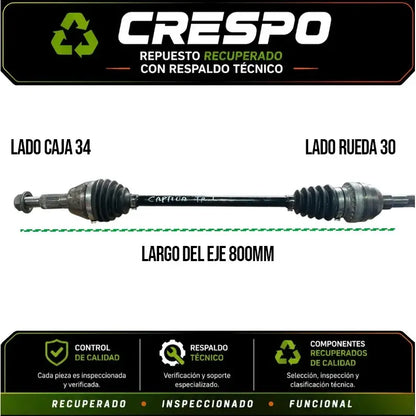 Eje Palier Trasero Izquierdo Chevrolet Captiva 06-14 Crespo