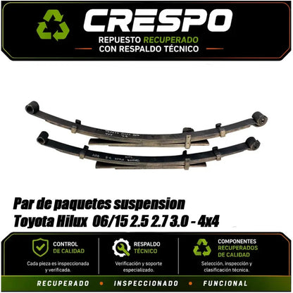 Paquete De Resorte Toyota Hilux 2006/15 4x4 (par) Crespo