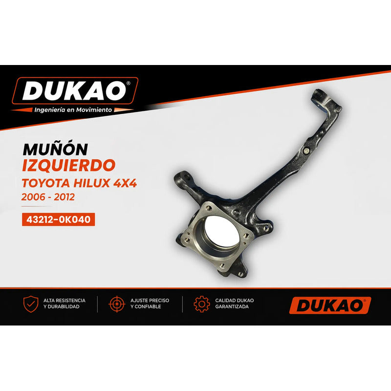 Muñon Delantero Izquierdo Toyota Hilux 2.5 2006-2015