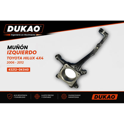 Muñon Delantero Izquierdo Toyota Hilux 2.5 2006-2015