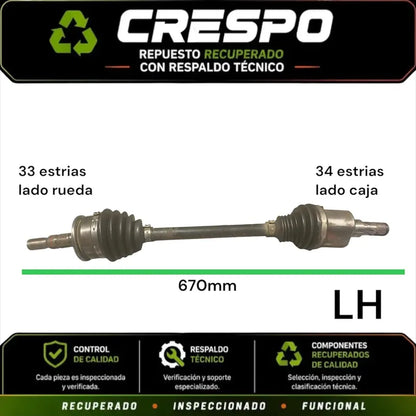 Eje Palier Izquierdo Chevrolet Cavalier 1.5 2023