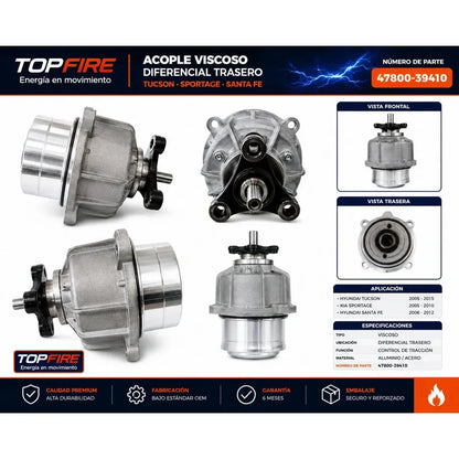 Actuador Viscoso Diferencial Trasero Hyundai Sta Fe 10/12