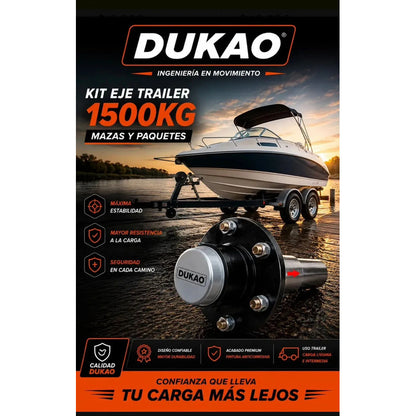 Eje Carro Arrastre Kit Masas Paquetes 1500kg 6x139.7 Dukao Negro