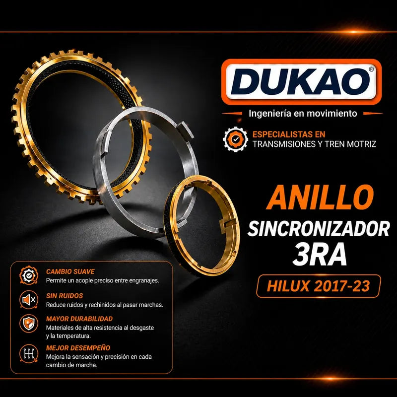 Anillo Sincronizador Triple 3ra Toyota Hilux 2016-24 Dukao