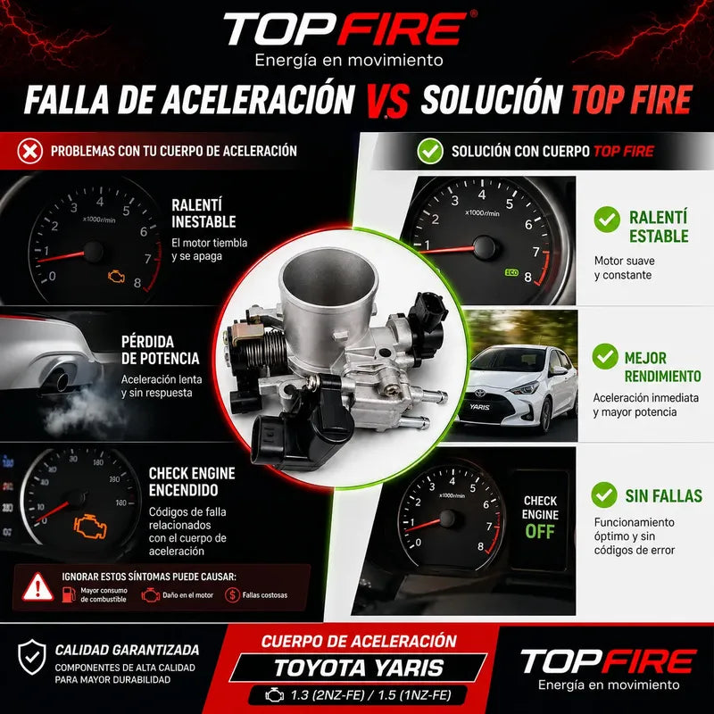 Cuerpo Aceleracion Toyota Yaris Ecco 99-05 Top Fire