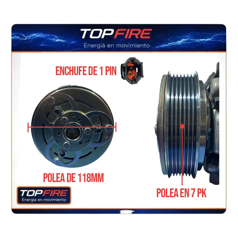 Compresor Aire Acondicionado Nissan Nv350 2014/21 Top Fire