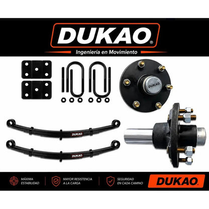 Eje Carro Arrastre Kit Masas Paquetes 1500kg 6x139.7 Dukao Negro