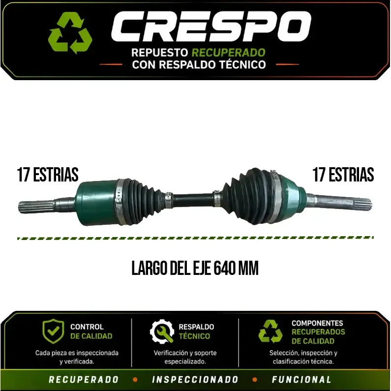 Eje Palier Delantero Chevrolet Dmax 2.5 3.0 2005-2012 Crespo