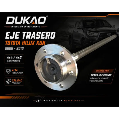 Eje Trasero Toyota Hilux 2006/10 2.5 2kd 4x4 4x2 Kun Dukao