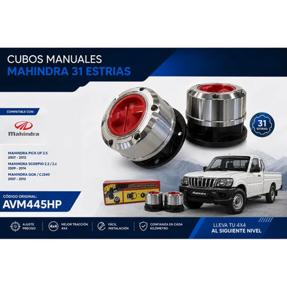 Juego Cubos Tracción Mecanico Mahindra 31e