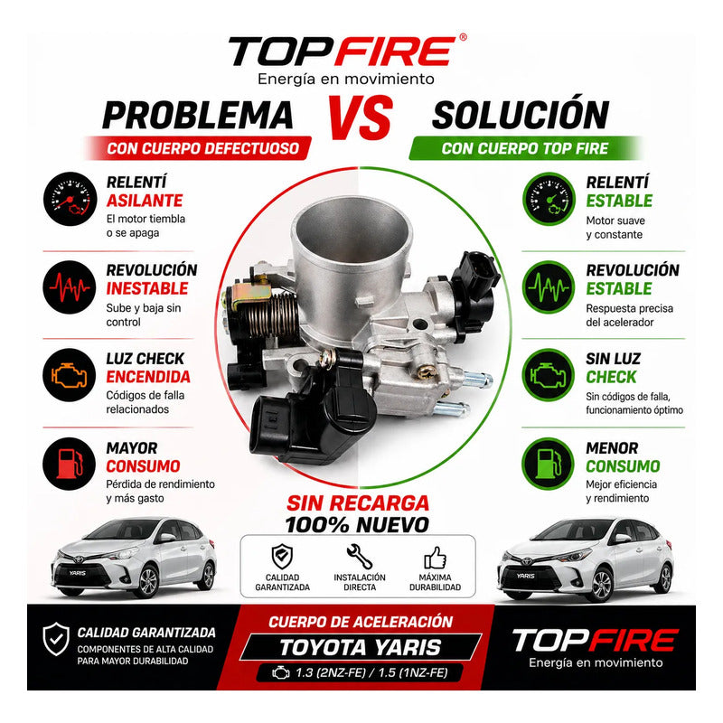 Cuerpo Aceleracion Toyota Yaris Ecco 99-05 Top Fire