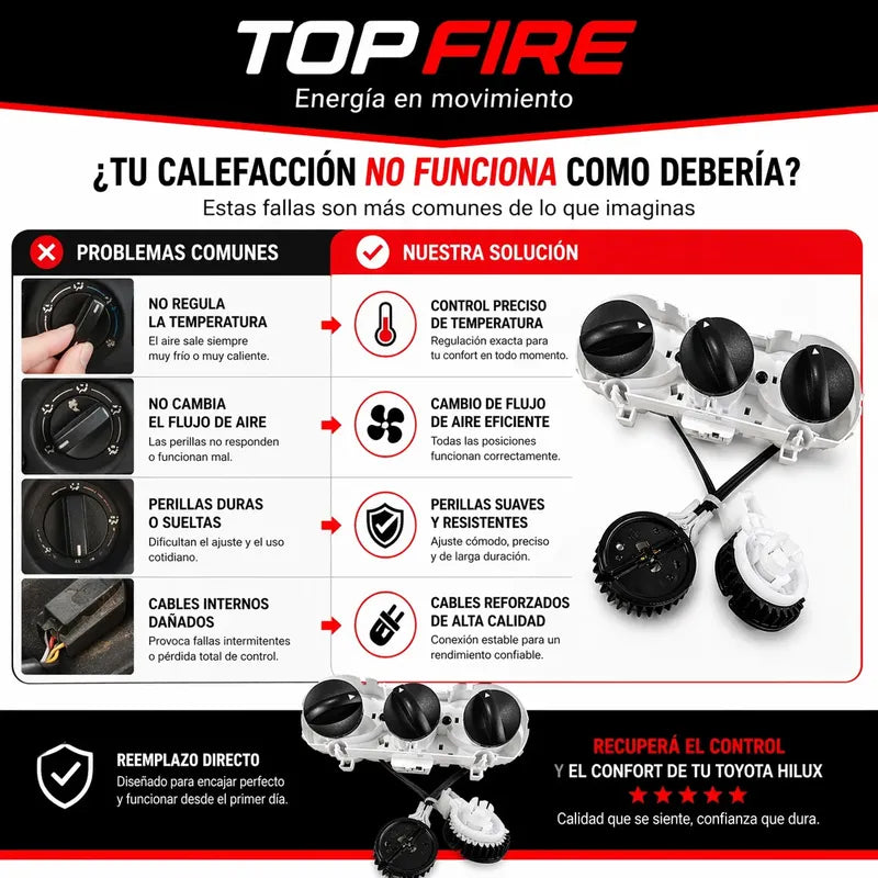 Panel Control Calefaccion Toyota Hilux 2006-2015 Top Fire