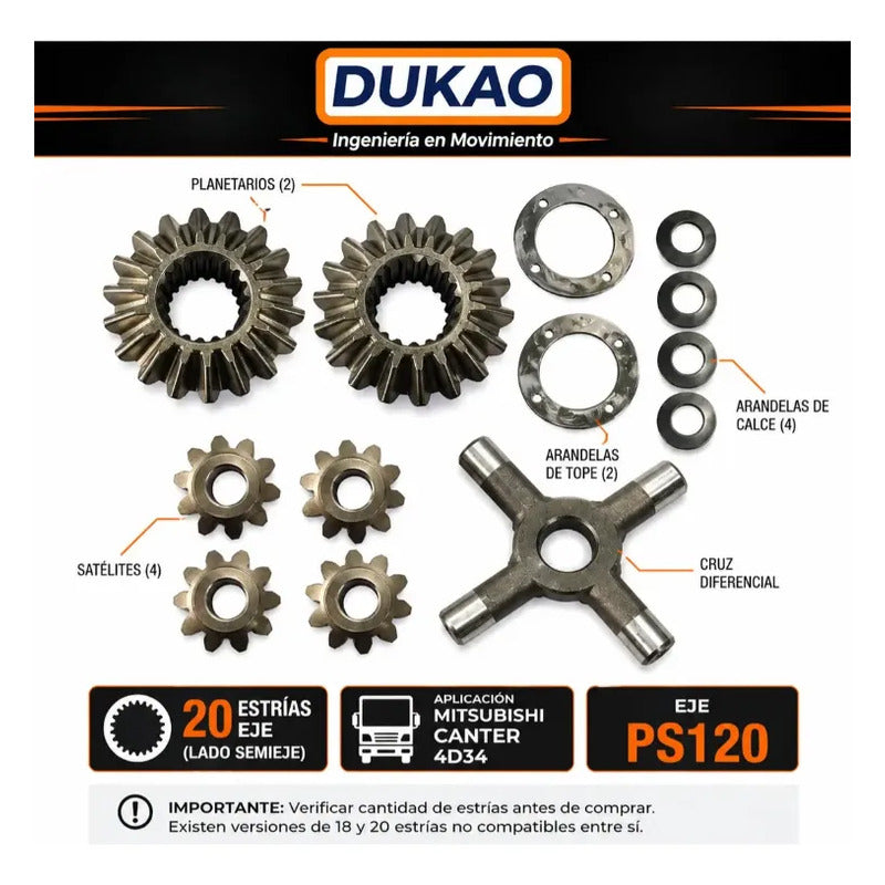 Diferencial Canter/migthy Eje 20 S Porta Corona Dukao