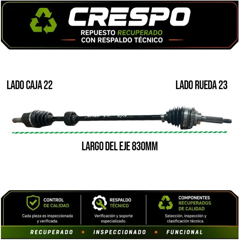 Eje Palier Delantero Derecho Chevrolet Spark 1.0-0.8cc 06/15