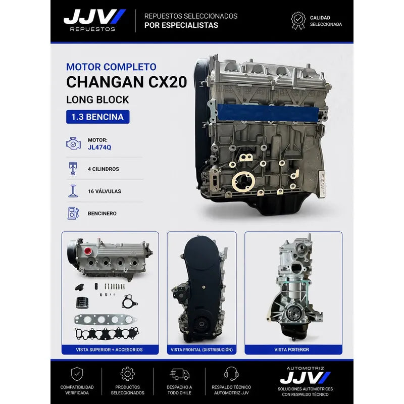 Motor Completo Changan Cx20 1.3 Jl474q