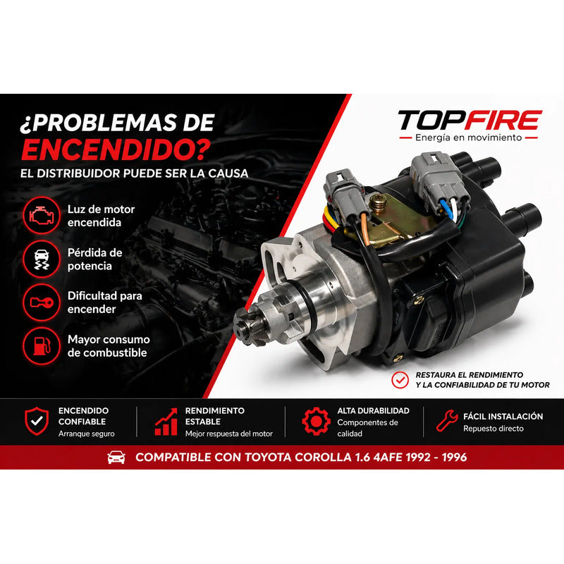 Distribuidor Toyota Corolla 1.6 4afe Electronico Top Fire