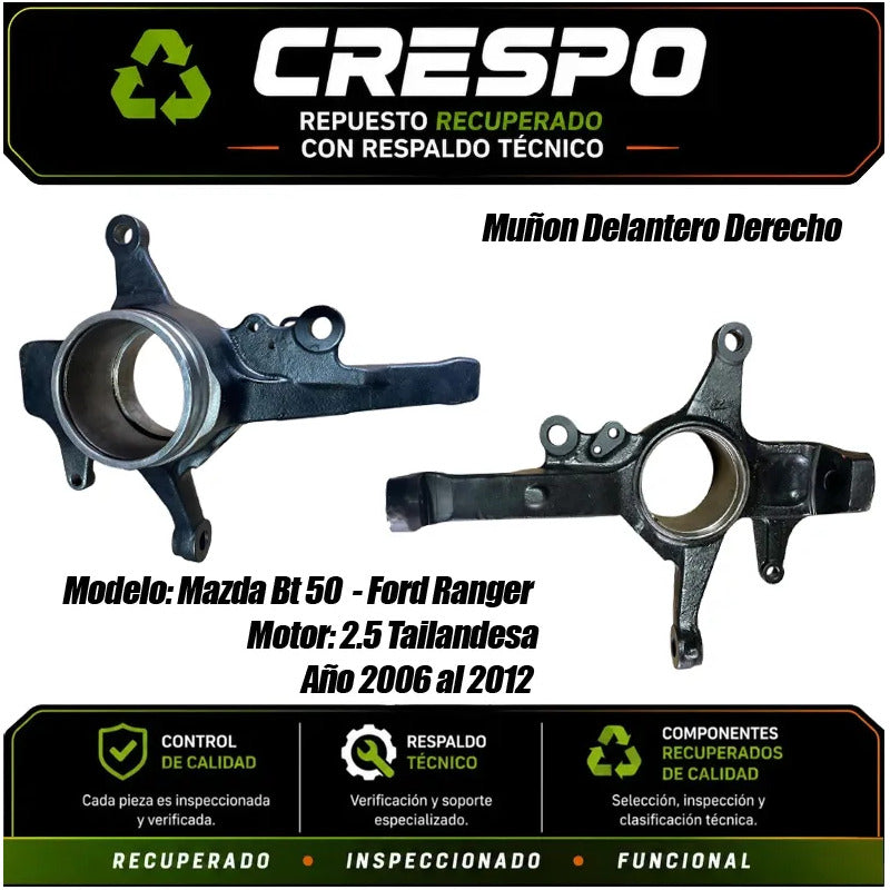 Muñon D/der Mazda Bt50 Ranger 2.5wl 4x4  06-2012 Crespo