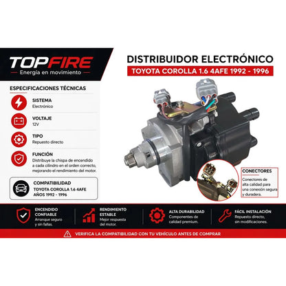 Distribuidor Toyota Corolla 1.6 4afe Electronico Top Fire