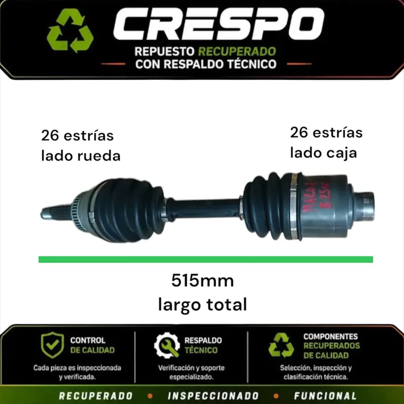 Eje Palier Delantero Lh S/cubo Mazda B2500, B2900 1994-2006