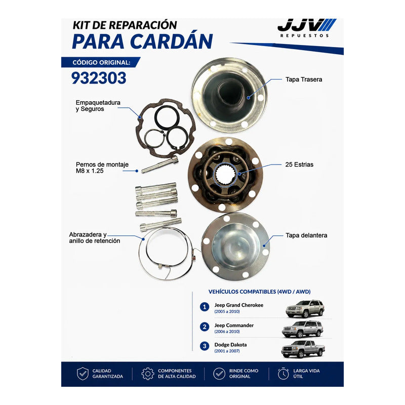 Cardan Reparacion Jeep Grand Cherokee Liberty 1999-07 25 Est