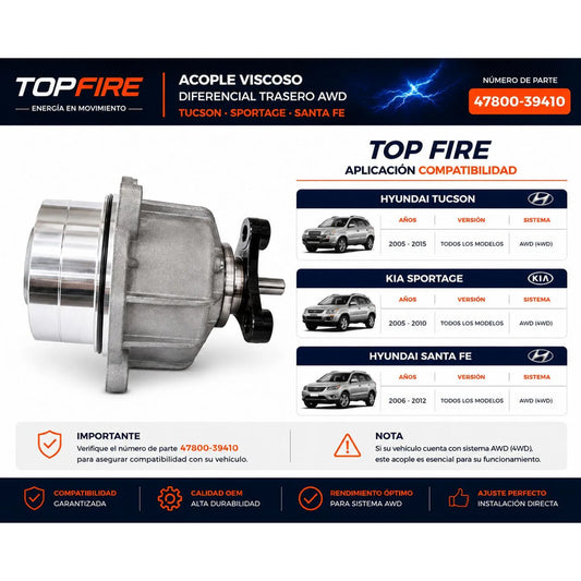 Actuador Viscoso Diferencial Trasero Hyundai Sta Fe 10/12